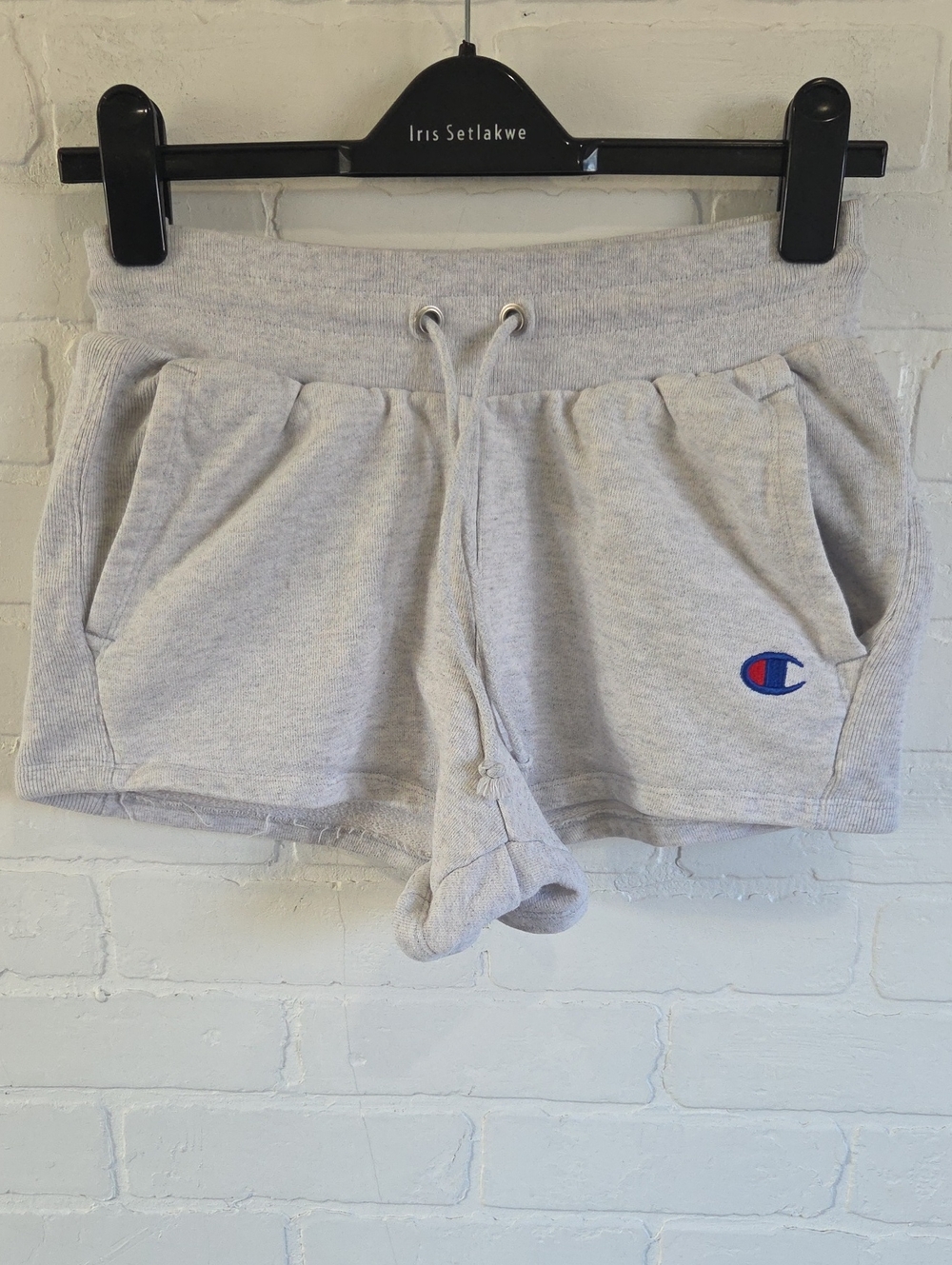 Champion Light Gray French Terry Shorts with Logo